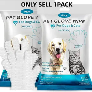 Pet Glove Wipes for Dogs & Cats, Kitty, Kitten, Wash-Free Pet Grooming Wipes, Gentle Cleaning and Deodorizing Wipes for Fur, Face, Ears and Eyes, Daily Care and Travel Cleaning Wipes, Grooming Products