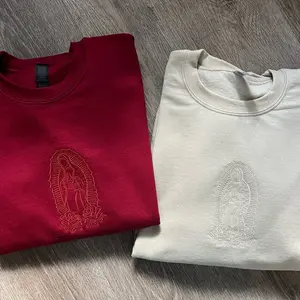 Virgencita Embroidered sweater  Unisex Pullover Long Sleeve