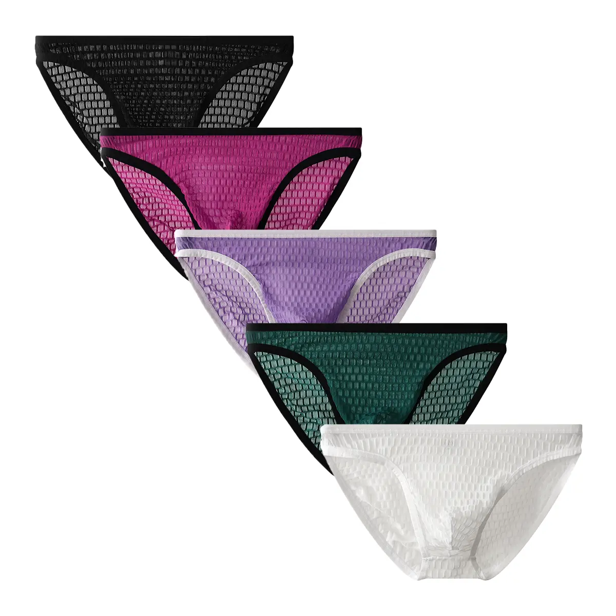Men's mesh briefs, low-rise, soft and lightweight, 3-pack, multiple sizes available.