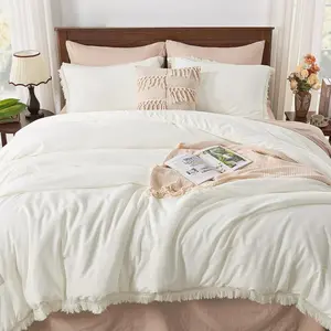 California King Comforter Ivory - 3 Cal King Boho Ivory Lightweight Comforter Sets, Oversized (104x96In Comforter  2 Pillowcases)