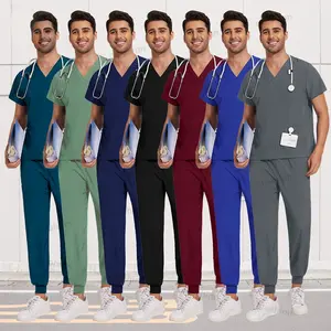 Scrubs Men Women Wholesale Scrubs Uniforms Medical Jogger Set Nurses Accessories Dental Clinic Pet Grooming Scrub Top Pants Sets