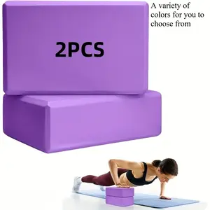 2-Pack Yoga Blocks, High Density Foam Yoga Bricks, Ideal for Pilates, Stretching, Meditation, Stability Workouts, Fitness Accessories, Yoga Equipment