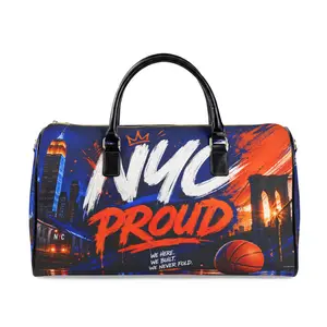 Basketball Season Proud Faux Leather Travel Bag