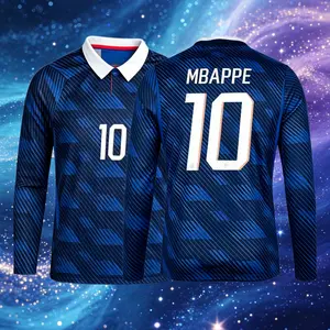 2026 France Home And Away Blue And Green 10# Mbappe 7# Dembele Short And Long Sleeve Soccer Jersey Fans Version