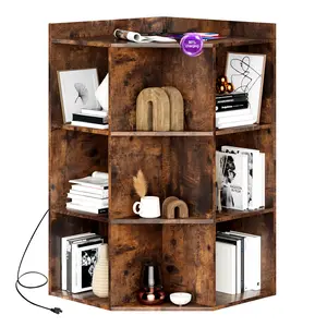 HedoAjim Triangular Multi-Functional Corner Cabinet with Shelves, Multi-Layer Storage, Space-Saver Indoor Furniture for Living Room and Bedroom Decor, Triangular Shape