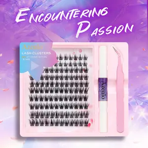 Mixed Length Individual False Eyelashes & Tweezers & GlueSet of Natural Makeup Eyelash Kits, Curved and Beautiful,Perfect Length 10-16, Women's Eye Makeup AccessoriesEyelash Extensions, Eyelash Curler Set Cosmetic