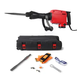 [fathers day gift]Powerful 1400W Electric Demolition Hammer - Heavy Duty Concrete Breaker, 2900 BPM, Quick-Change Chuck, Anti-Vibration Handle, 2 Rotary Hammers, Carrying Case