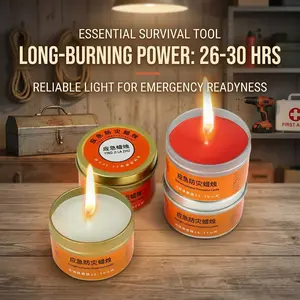 Long-Burning Emergency Candles (Pack of 3) - 30 Hour Burning Time Per Candle - Reliable Heat & Light for Survival Kit, Power Outage, Camping, & Disaster Preparedness - 100% Cotton Wick In Secure Tins