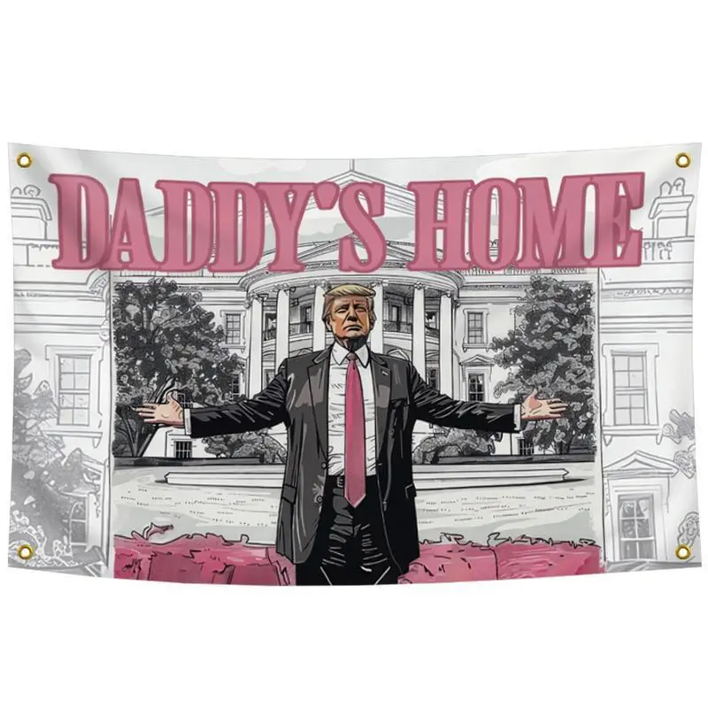 Tapestry  TRUMP DADDY'S HOME White house Flag 3x5 Ft Tapestry Decor, Room Decor, Wall Decor