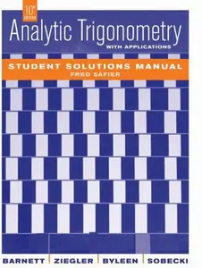 USED-Analytic Trigonometry with Applications, Student Solutions Manual by Raymond A. Barnett (Paperback)