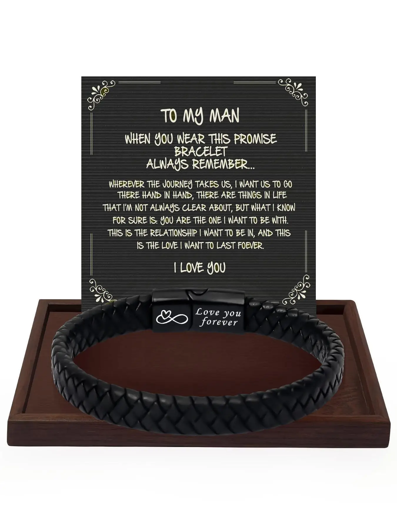 1PC Unique Christmas Gift for Man, Ideal Birthday Gifts for Man Leather Bracelets, Knotted Bracelets Jewelry for Man with Gift Card, Perfect Bracelet