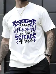 100% Cotton Unisex Social Work Is The Art Of Listening | Social Worker Month T-Shirt , Men's Women's Shirt Top, Short Sleeve Tops Crewneck Tshirt