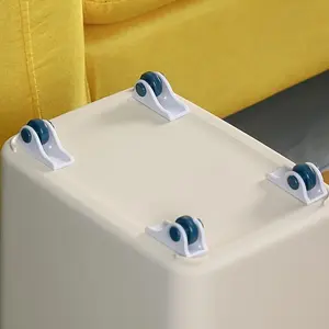 4pcs Home Directional Pulley Self-Adhesive Wheel Directional Sticky Furniture Caster For Storage Box Tissue Box Dust Bin Furniture Moving Wheel