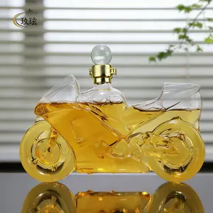 Motorcycle-style whiskey bottle with knightly spirit