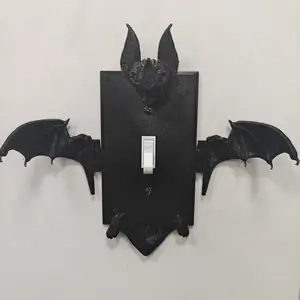 Bat Wall Decor Switch Panel, Durable Material Adjustable Party Atmosphere Decoration, Easy Install for Living Room Bedroom, Includes Screws