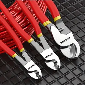 6/8 Inch Large Cable Cutter Heavy Duty High Leverage Big Wire Cutting Plier Tool for 4/0 Aluminum 2/0 Soft Copper and 100PR 24AWG Comm Cable,Red
