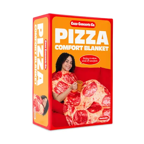 Cozy Concepts Co. Pizza Comfort Blanket by Relatable – Giant 65” Fleece Throw, Fun Room Decor or Gift, Viral Trend, Looks Like Real Pizza