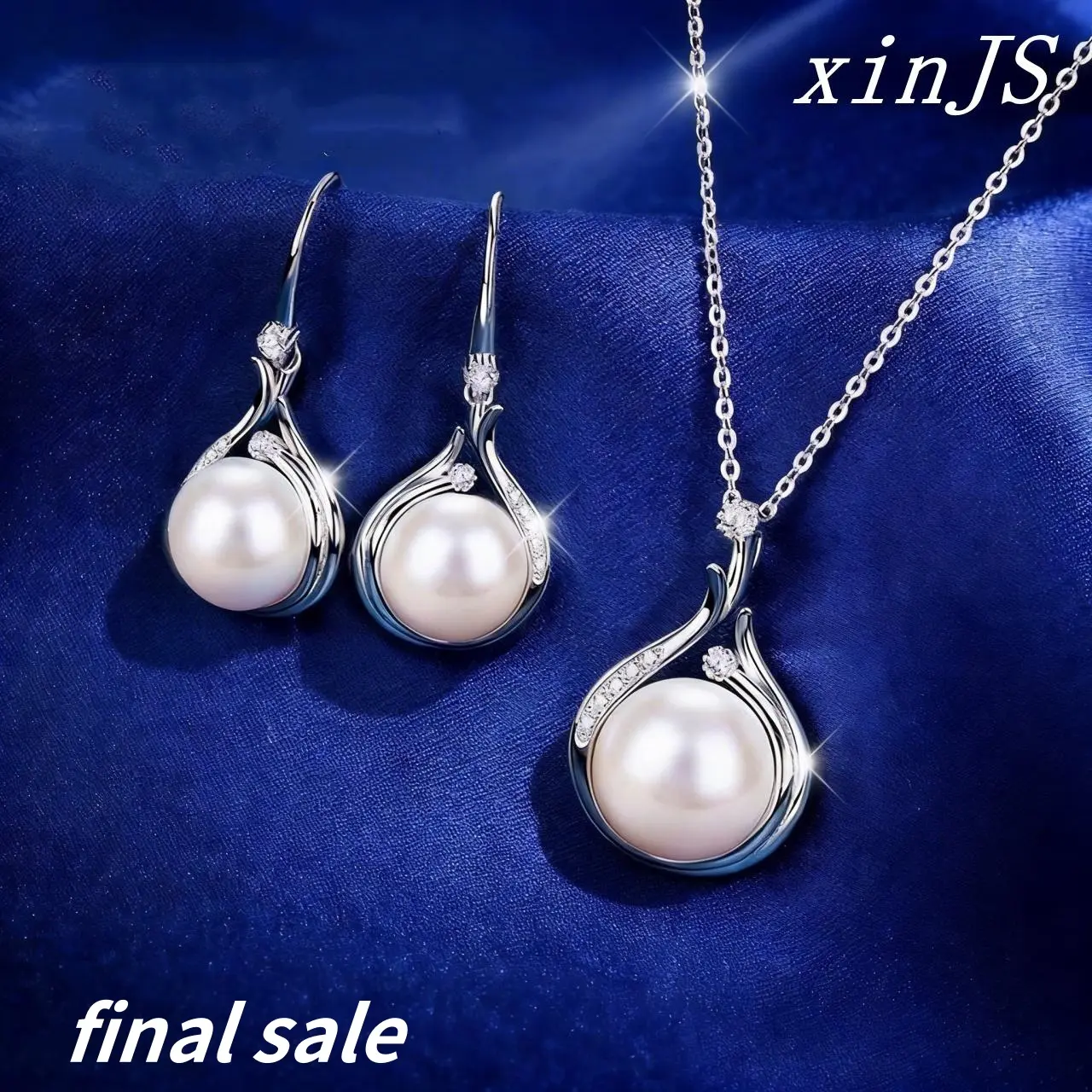 Classic Faux Pearls 2-Piece Set for Women, Elegant Earrings and Necklace Set for Daily Wear and Meaningful Anniversary Gifts, Two Piece Set, Meaningful Gifts