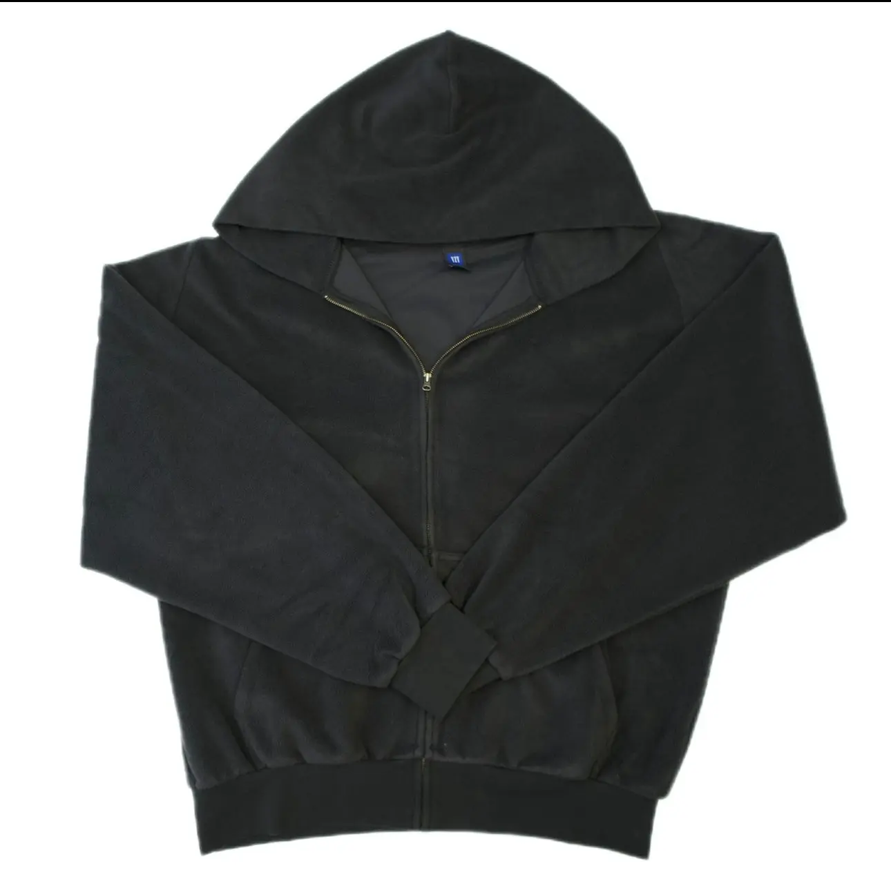 Polar Fleece Zip Up Hoodie - Yeezy Gap - Unreleased Black Polyester
