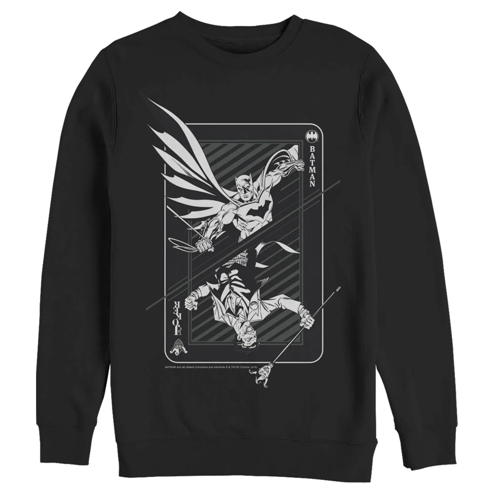 Men's Batman Hero vs Villain Playing Card Sweatshirt