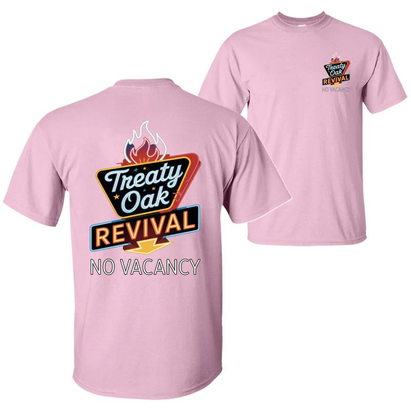 Treaty Oak Revival No Vacancy 100% Cotton T-Shirt, Trendy Unisex Graphic Tee, Xmas Funny Christmas Gift for Men for Women, Cool Band Merch, Retro Design Tee