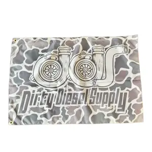 Dirty Diesel Supply Patriotic Flag 3' x 2' Turbo Duck Camo Design for Garage Banners Easy Display Options