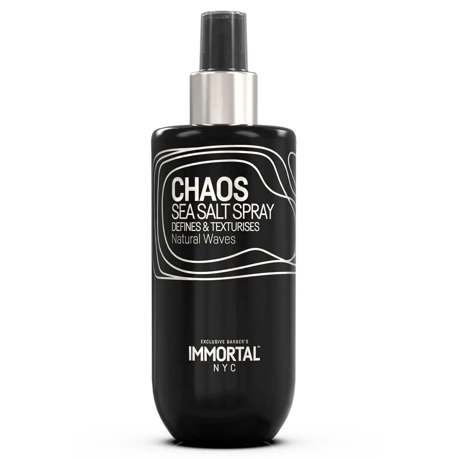 Immortal NYC Sea Salt Hairspray for Men - Texturizing Spray for Volume, Natural Waves, and Flexible Hold, Gentle on Hair, Alcohol & Sulfate-Free, For Curly & Wavy Styles, 8.45 Oz, Curl Routine, Voluminous Hair, Bouncy Hair