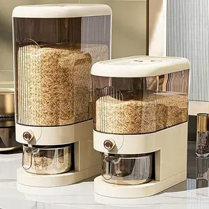 Rice bucket with scale mearing cup large capacity grain storage container moisture proof and insect proof sealed desk storage for flour suger