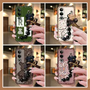Anti-knock soft case Phone Case For OnePlus Ace3V/1+Ace3V protective case Simplicity Cartoon silicone Skin-friendly feel Black pearl pendant Bear bracelet Dirt-resistant