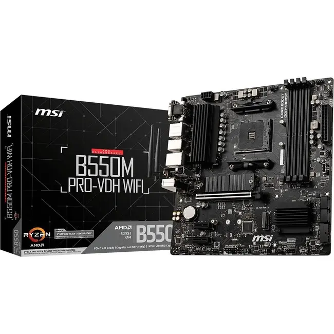 MSI B550M PRO-VDH WIFI AMD Chipset Socket AM4 mATX DDR4 Desktop Motherboard