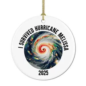 Jamaica Strong Survivor Round 3 Ceramic Ornament - Hurricane Commemorative Keepsake, Classic Vintage Holiday Decoration, Christmas Tree Gift for Friends, Room Decor M0G