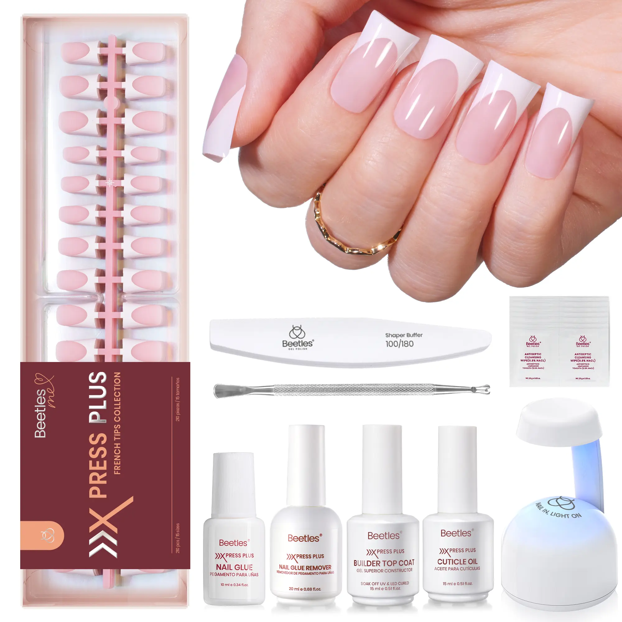 S-Duck-Pink-210Pcs-15Sizes-Kit-w/UV Lamp