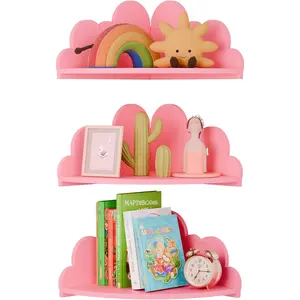 Cloud Floating Corner Shelves - Set of 3 Corner Wall Shelves for 's Room, Corner Shelf  Wall Deor, Small Cute Cloud Dispaly Shelf Wall Mounted for Toys,  & Storage,.