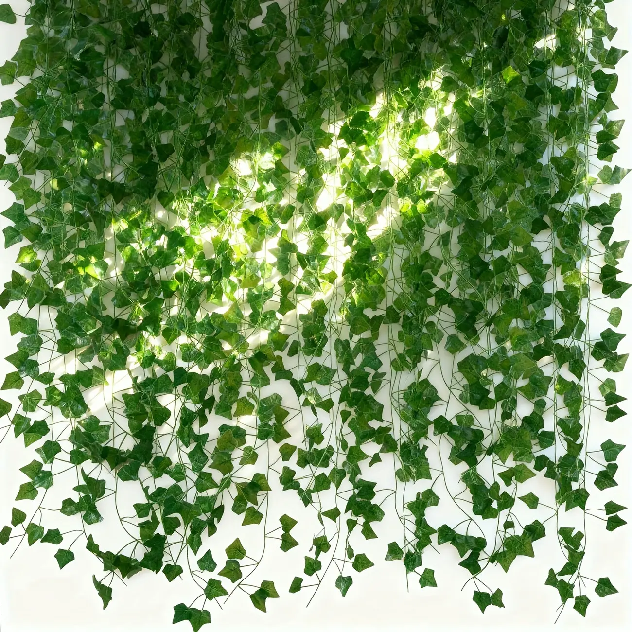 Pack of 6/12/24 Artificial Green Ivy Leaf Garlands | Durable Plastic Hanging Decorations for Weddings, Thanksgiving Parties & Home Decor – Realistic Indoor/Outdoor Décor, No Power Required, Easy Installation