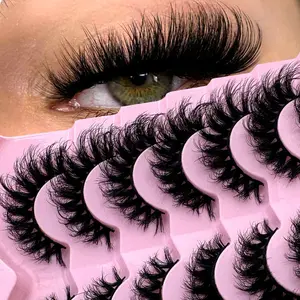 9 pairs of cat eye, artificial mink, thick and curly, messy, striped, DIY Cluster Lashes volumized luxurious fake eyelashes, fluffy and comfortable to wear, wide eyes, lifted eye tails, DIY eyelash extension