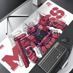 Fashion Red Combat Mecha Design Large Gaming Mouse Pad,Aesthetic Desktop Drotection Pad,Washable Rubber Pad Non-Slip Lock Edge Multi-Size Mouse Pad Suitable For Home Office,Good Gift for Family and friends