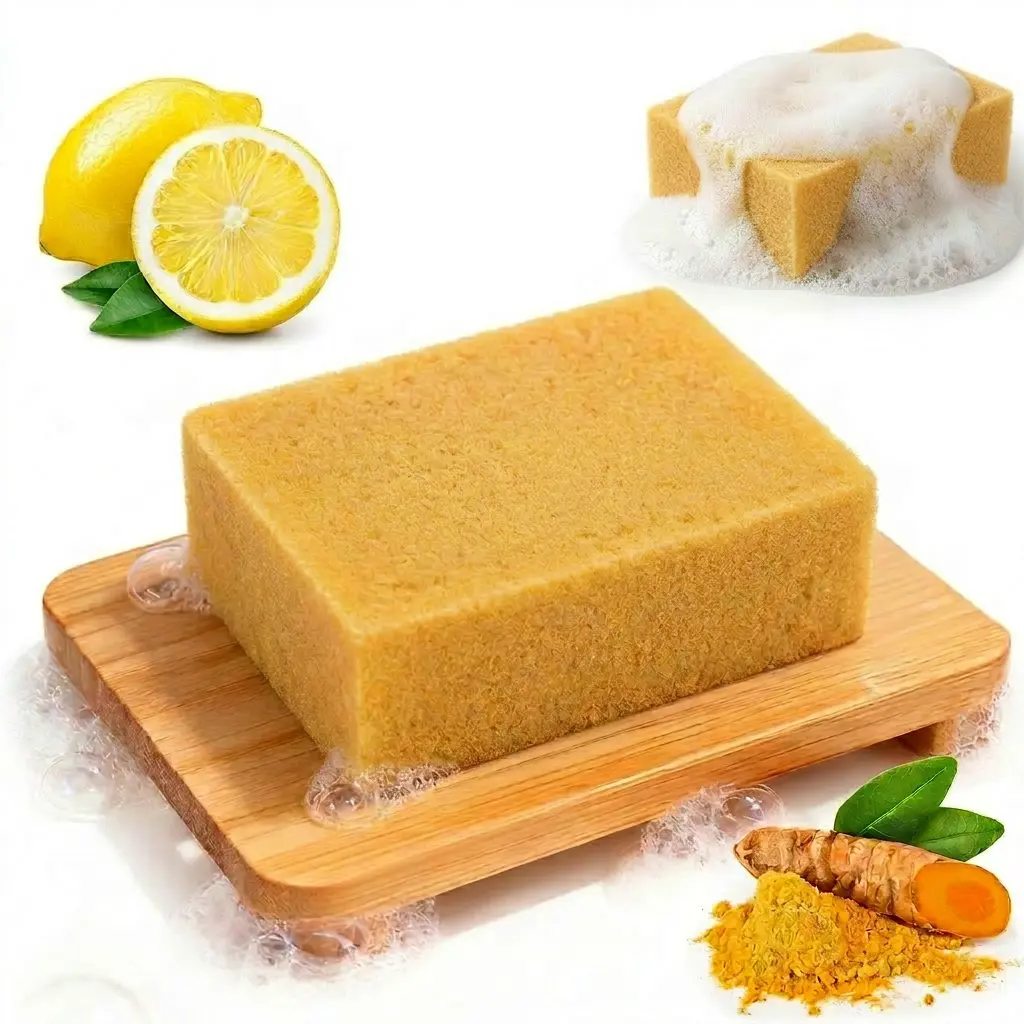 MEIDU Glow Boost Sponge, Glow Boost Turmeric Body Sponge, A turmeric-infused cleansing sponge designed to gently exfoliate, brighten, and leave your skin visibly refreshed.
