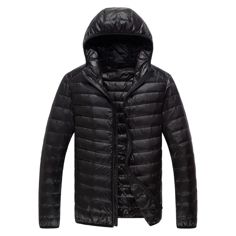 Down jacket black hooded