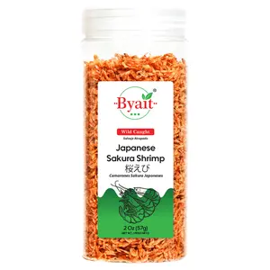 Byait Dried Japanese Sakura Shrimp 2 Oz, Wild-Caught Baby Shrimp for Ramen Toppings, Seafood Soups, and Gourmet Cooking, Non-GMO, Gluten-Free