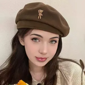 Premium Cute Little Beanie Hat for Winter Soft Face-Framing Beret Painter Cap with Cozy Fit Trendy and Stylish Headwear for Students and Women Perfect for Daily Wear Travel and Cold Weather Outfits Available in New Adjustable Casual Knit Heart