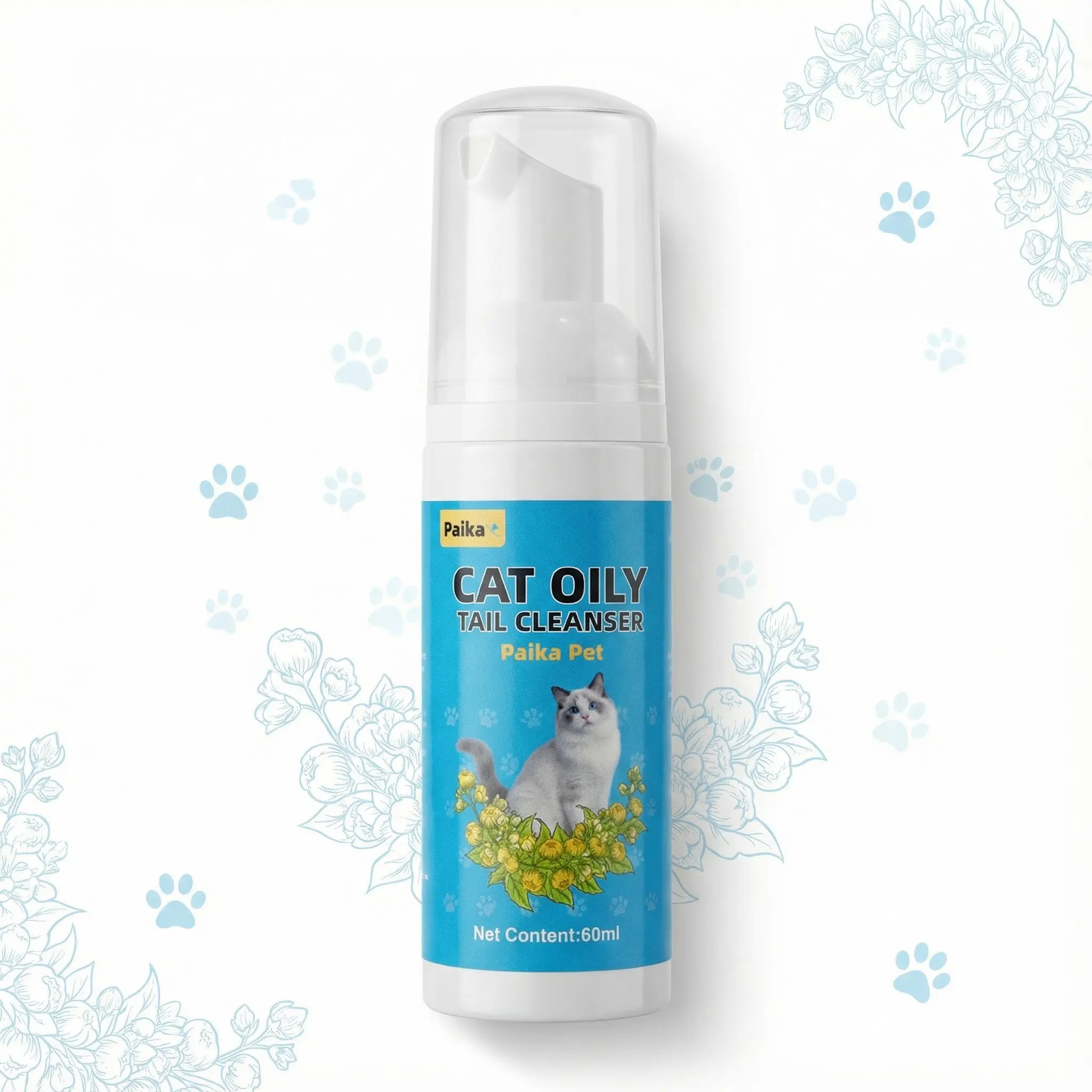 Paika Pet Chin Care Mousse for Healthy Skin, Gentle Cleansing Foam for Pets, Ideal for Reducing Bumps & Irritations