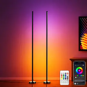 【DealsForYou】Rroetxi RGBIC Corner Floor LED Light - Smart Bright Tall Lamp with App & Remote Control, Adjustable RGB Lighting, Color Changing, Music Mode & Timer, Modern Mood Lighting for Living Room, Bedroom, Aesthetic House Decor ,campingessentials