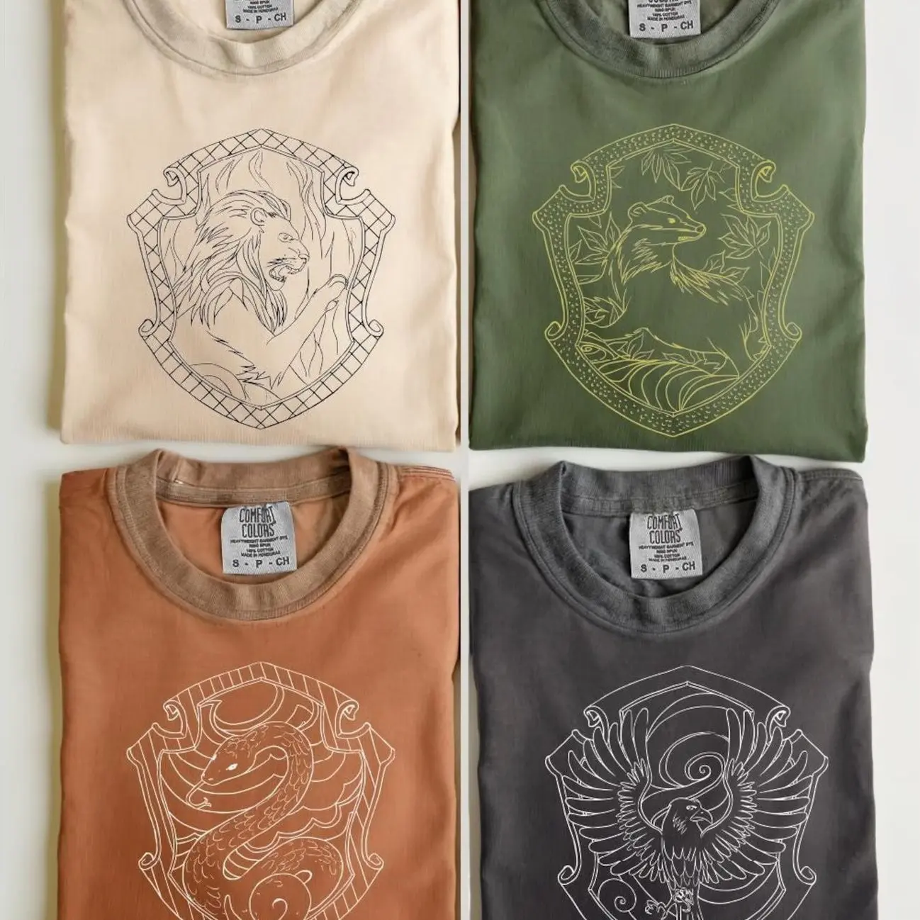 Comfort Colors Wizard House Shirt, Magic School Unisex T Shirt, Custom Wizard School Tee, HFPF SLTN RNCW GFDR House Pride Apparel TSTLU