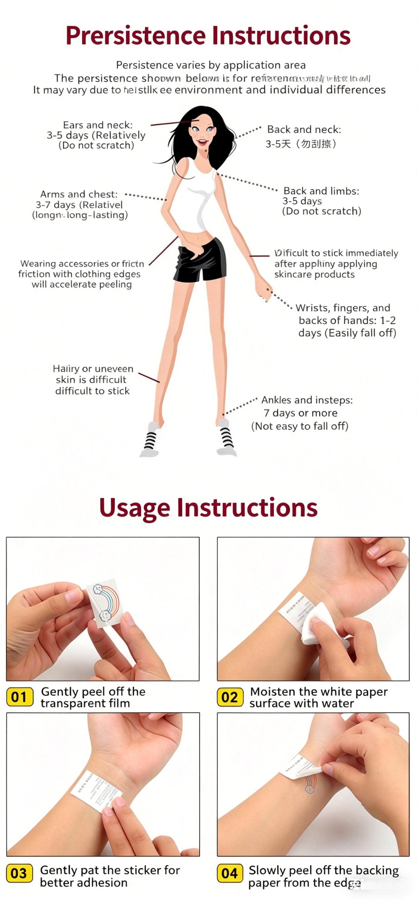 Dandy's World Themed Temporary Tattoos - Non-Toxic Skin-Safe Stickers,10 pieces / sets ， Perfect for Kids Birthday Parties, Halloween & Roblox Fan Events