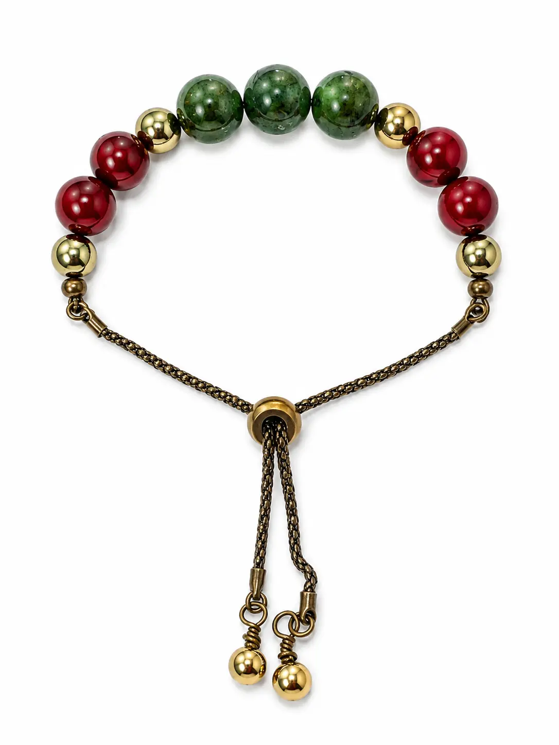 Chrysoberyl, Red Agate & Hematite Adjustable Bracelet