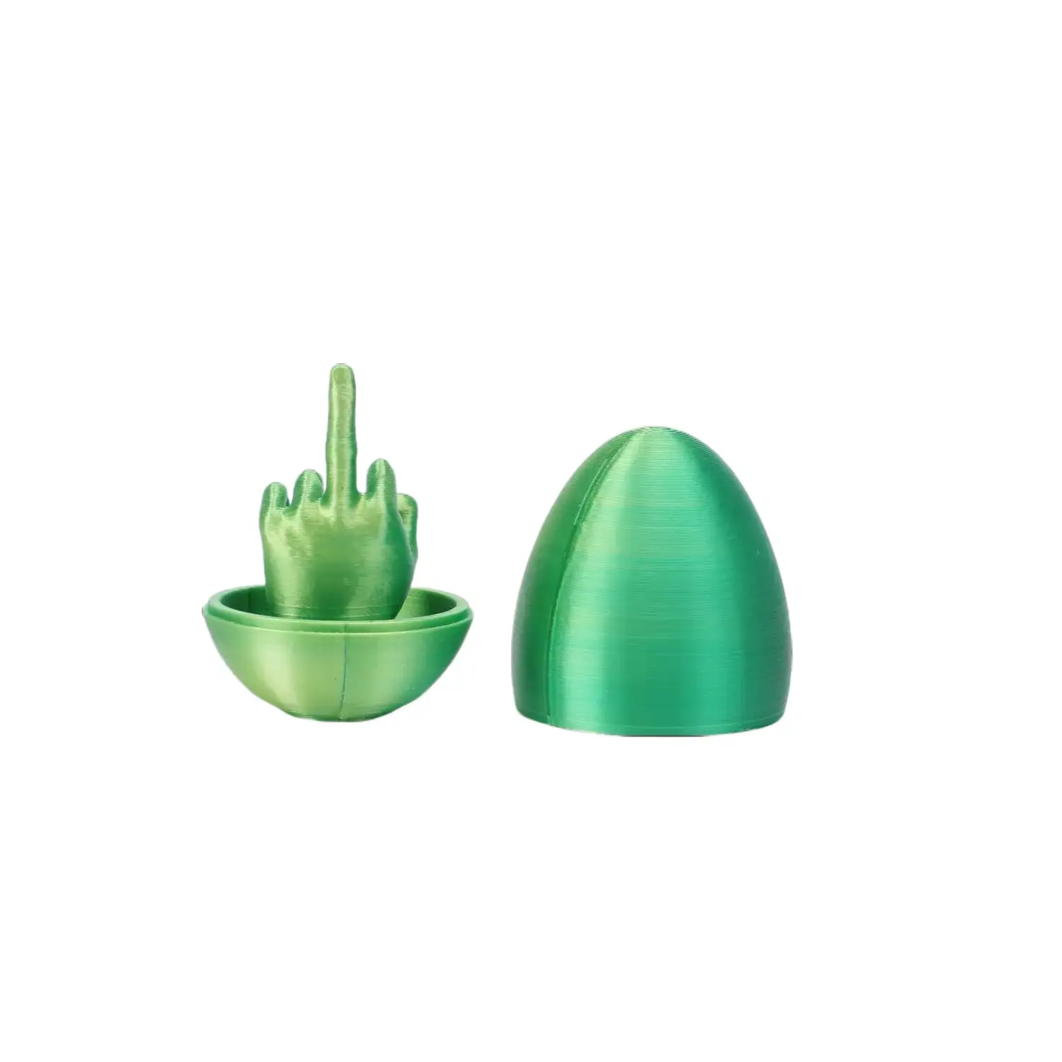 3D Printed Green Egg Figurine - Unisex Quirky Look Funny Twist Capsule Toy, Collectible Ornament, Desktop Decor, Home Decor Ideal Gift Item
