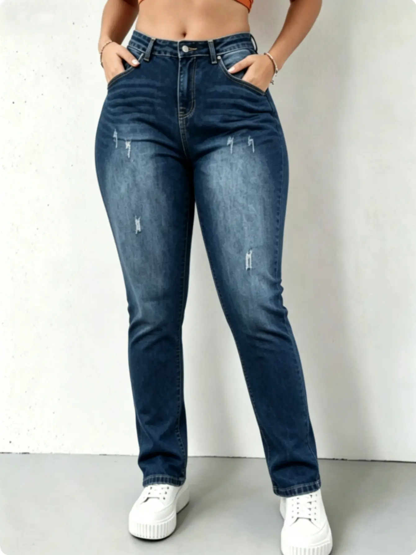 Women's Versatile Mid Waist Denim Stretch Skinny Jeans,Simple Style Multi-pocket Denim Trousers for Women,YLD01 Classic Women's Pants, Daily Urban Fashion Wear