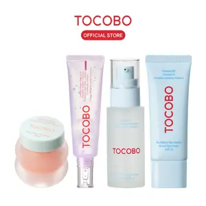 [TOCOBO Official] Glazed Donut Skin Set (Watery Sun Cream+eye gel cream+bifida essence+glazed lip mask)