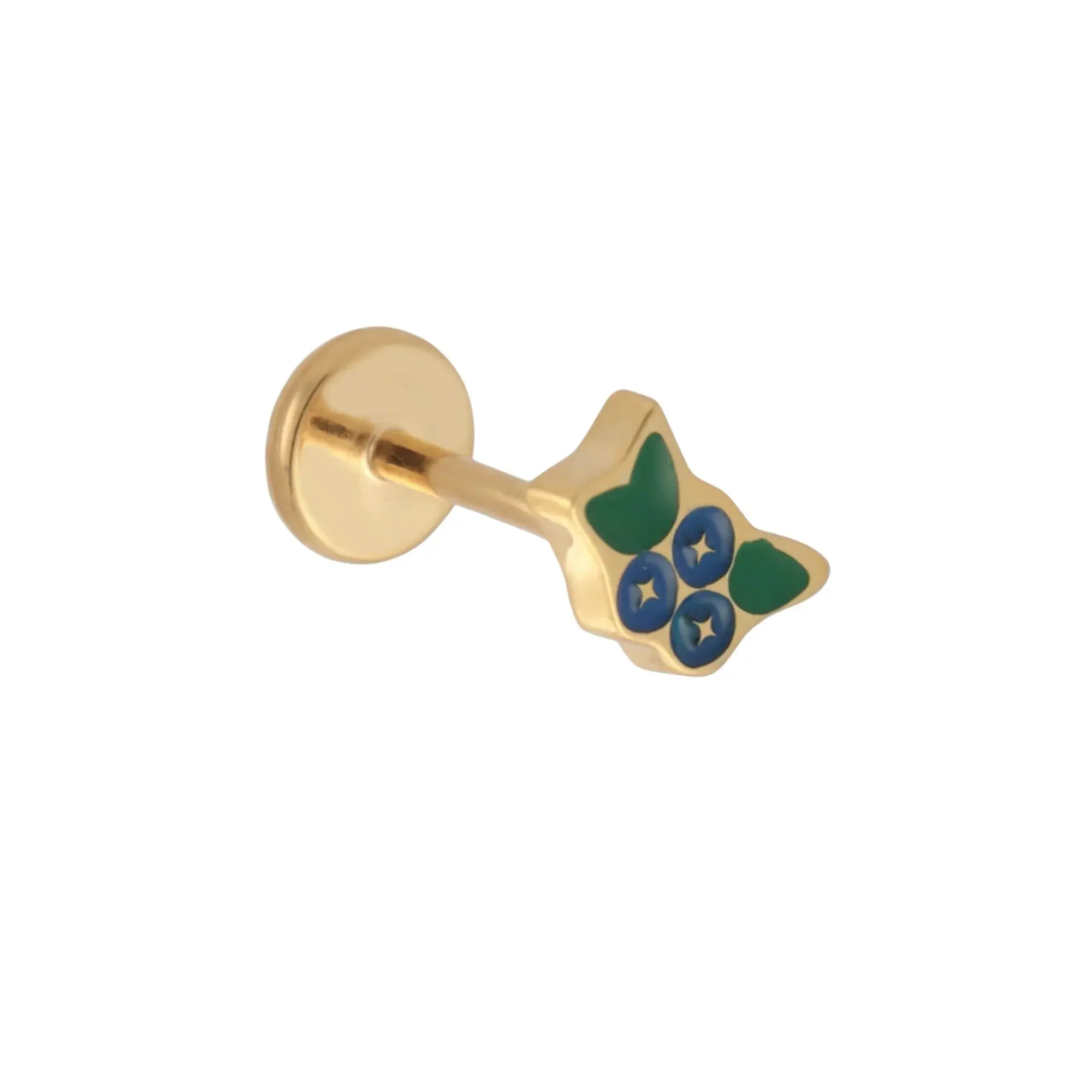 Blueberry Bunch Enamel Flat Back Stud