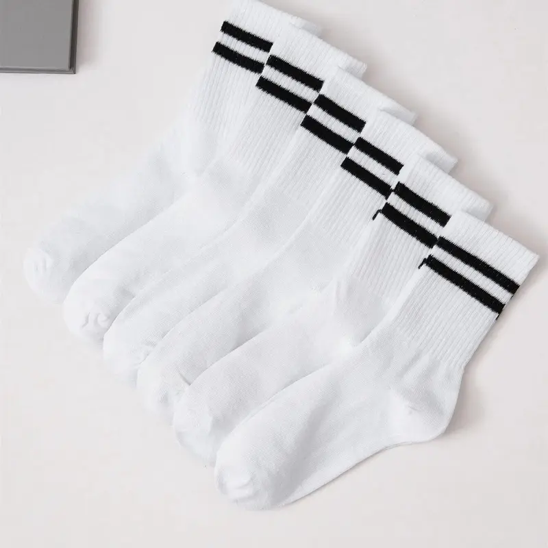 Women's 6 Pairs Sock Set Striped Print Crew Socks, Soft Comfy Breathable Mid Calf Socks For Gym Outdoor Daily, Women's Socks & Hosiery, Cozy Fall Outfits, Versatile Street Style Womenswear, Summer Outfits 2024, Casual Stylish Socks, Fitted Casual Socks